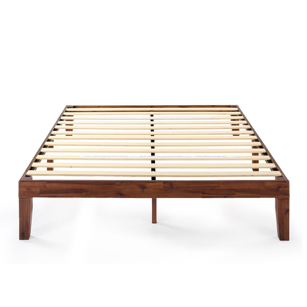 12 Letto a piattaforma classico in legno massello