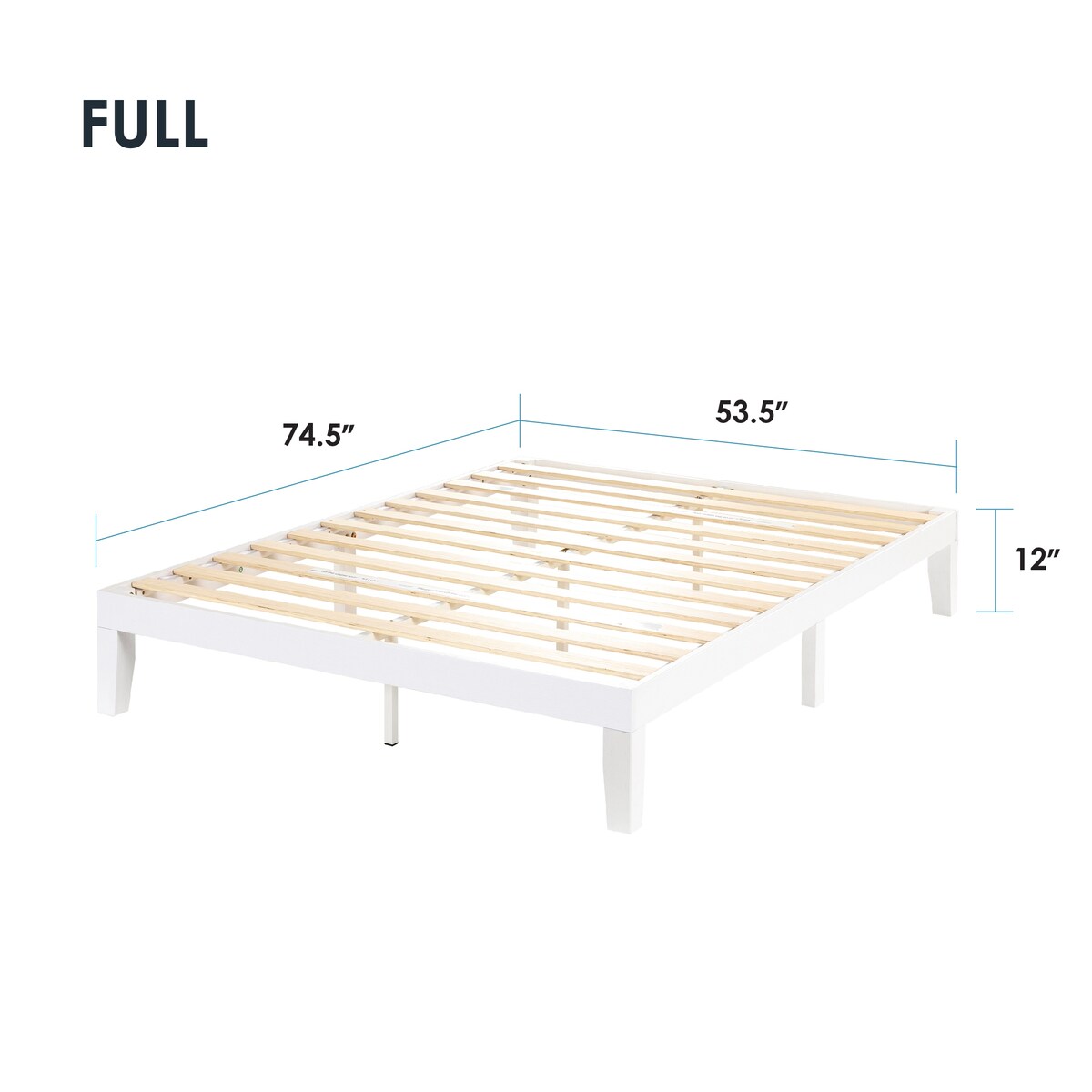 12 Letto a piattaforma classico in legno massello