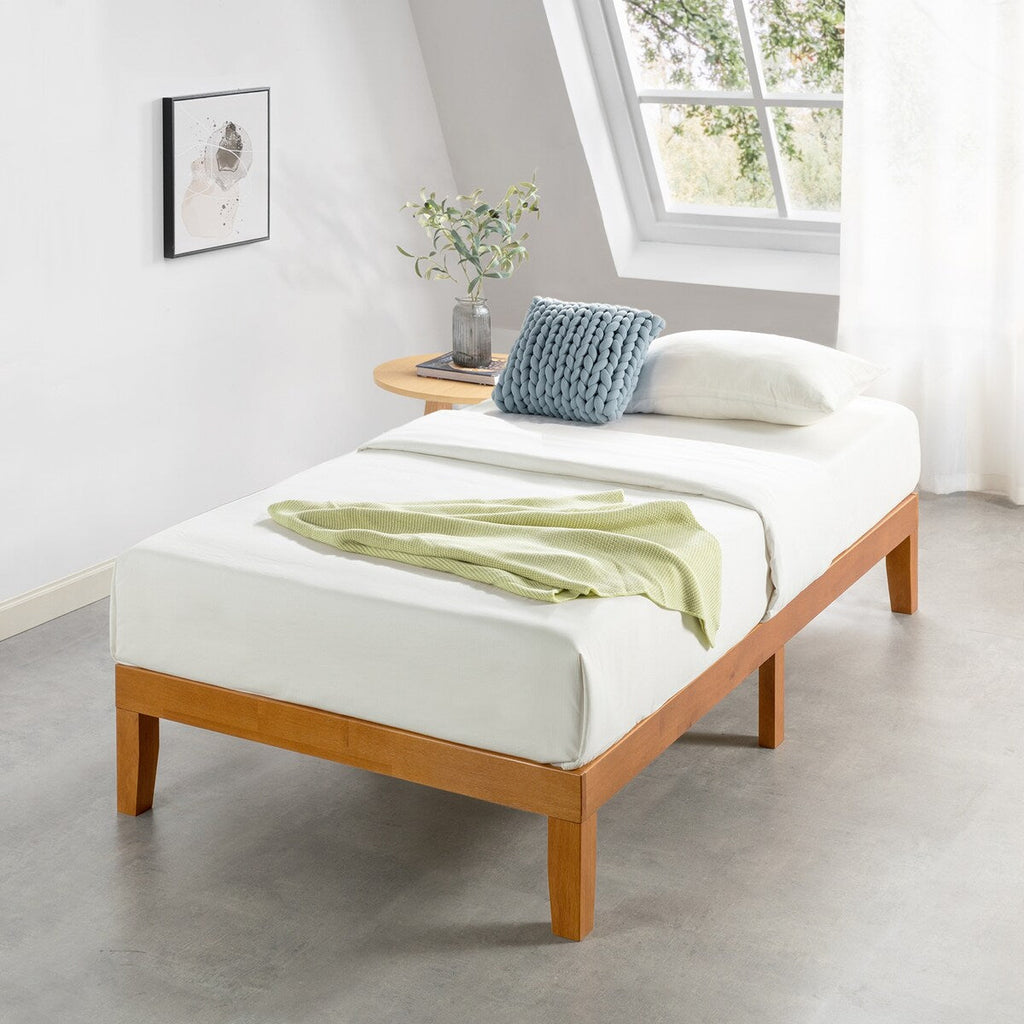 12 Letto a piattaforma classico in legno massello