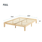 12 Letto a piattaforma classico in legno massello