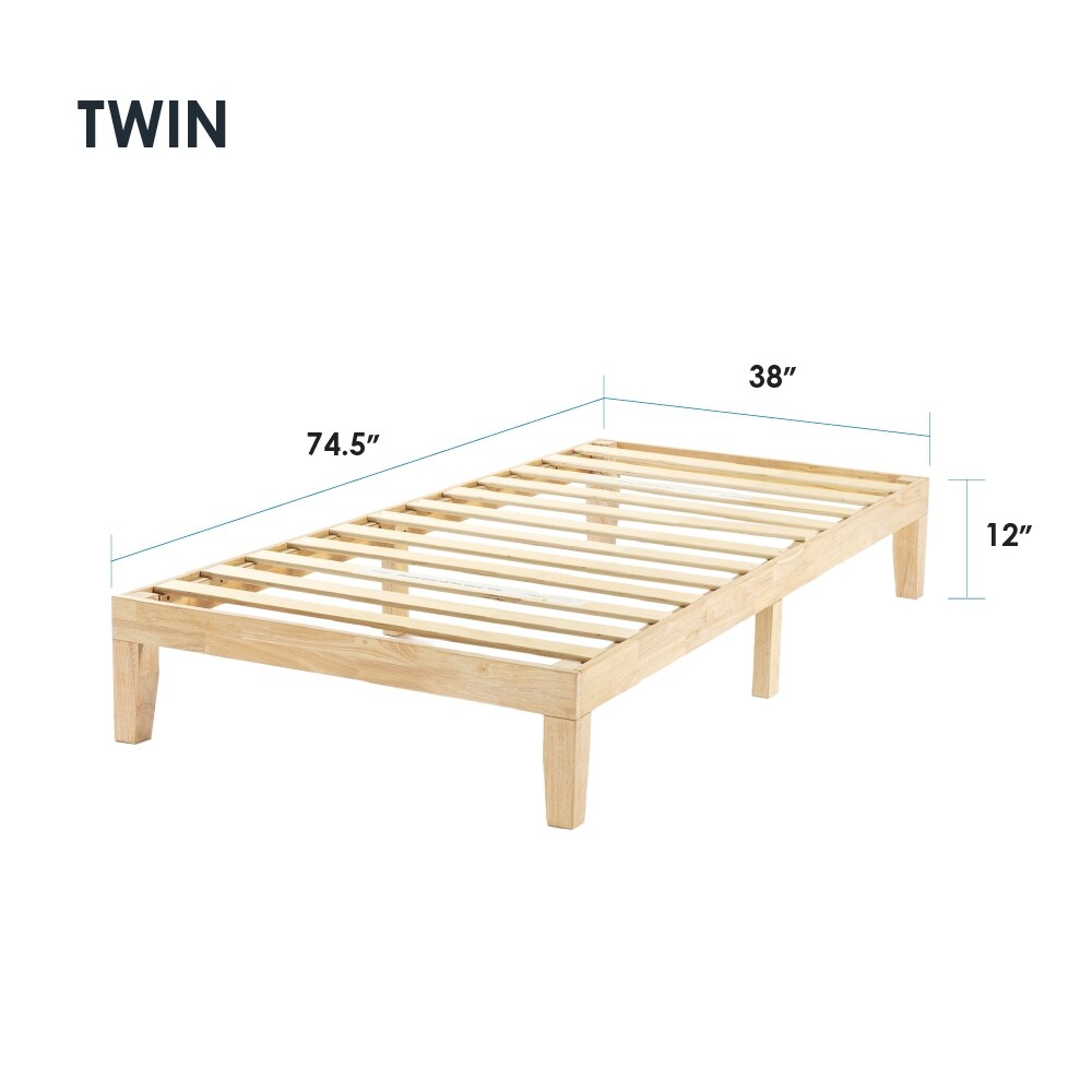 12 Letto a piattaforma classico in legno massello