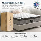 Assemblato negli Stati Uniti - Materasso ibrido Diamond 12 con molle insacchettate e memory foam Cool Gel