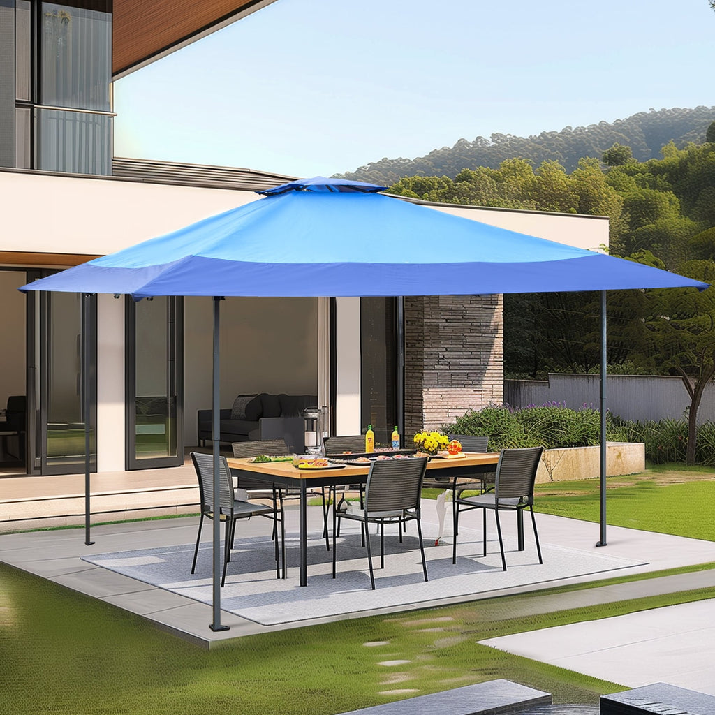 Gazebo da giardino rinforzato con baldacchino pop-up da esterno 13' x 13' con elegante tenda angolare - 13x13 piedi