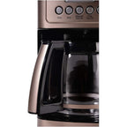 Macchina per caffè automatica da 14 tazze, caraffa in vetro, controllo dell'intensità dell'infusione, impostazione da 1 a 4 tazze, acciaio inossidabile color terra d'ombra