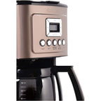 Macchina per caffè automatica da 14 tazze, caraffa in vetro, controllo dell'intensità dell'infusione, impostazione da 1 a 4 tazze, acciaio inossidabile color terra d'ombra
