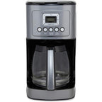 Macchina per caffè automatica da 14 tazze, caraffa in vetro, controllo dell'intensità dell'infusione, acciaio inossidabile canna di fucile