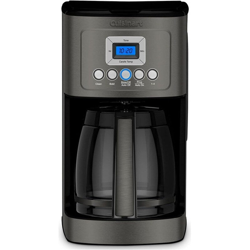 Macchina per caffè programmabile da 14 tazze, caraffa in vetro, controllo dell'intensità dell'infusione, impostazione da 1 a 4 tazze, acciaio inossidabile nero