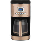 Macchina per caffè programmabile da 14 tazze, caraffa in vetro, controllo dell'intensità dell'infusione, impostazione da 1 a 4 tazze, rame
