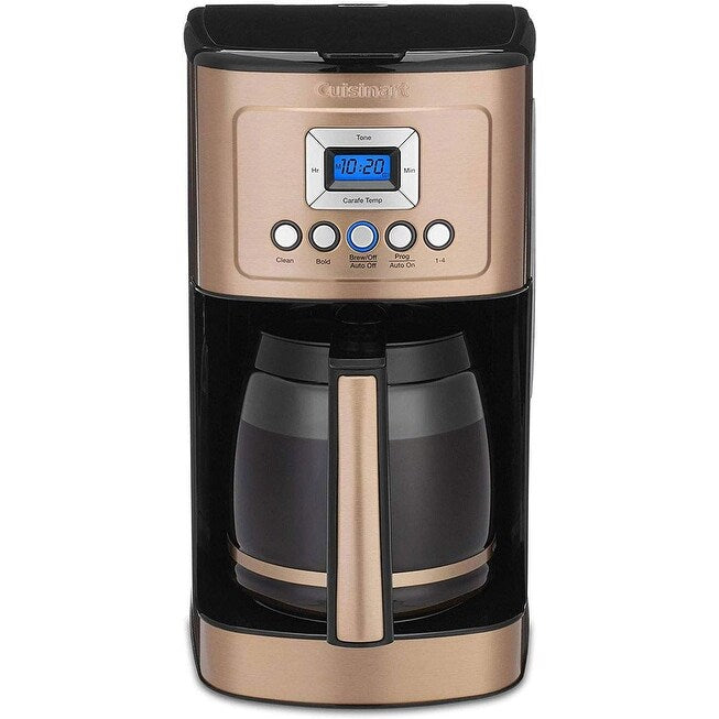 Macchina per caffè programmabile da 14 tazze, caraffa in vetro, controllo dell'intensità dell'infusione, impostazione da 1 a 4 tazze, rame