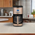 Macchina per caffè programmabile da 14 tazze, caraffa in vetro, controllo dell'intensità dell'infusione, impostazione da 1 a 4 tazze, rame
