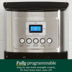 Macchina per caffè programmabile da 14 tazze, caraffa in vetro, controllo dell'intensità dell'infusione, impostazione da 1 a 4 tazze, acciaio inossidabile