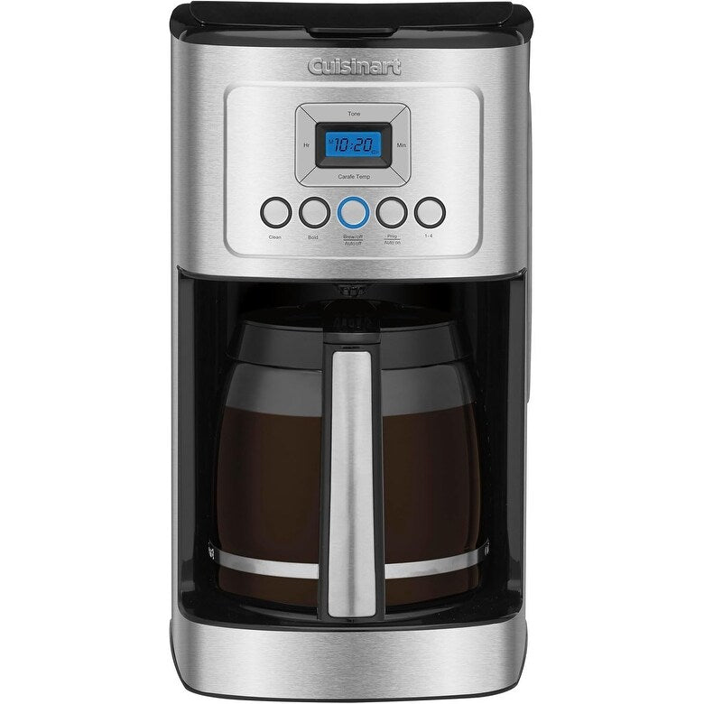 Macchina per caffè programmabile da 14 tazze, caraffa in vetro, controllo dell'intensità dell'infusione, impostazione da 1 a 4 tazze, acciaio inossidabile