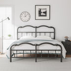 Telaio per letto in metallo resistente da 14 pollici con stile vintage, supporta fino a 2500 libbre, facile da montare e senza cigolii