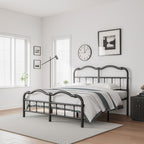 Telaio per letto in metallo resistente da 14 pollici con stile vintage, supporta fino a 2500 libbre, facile da montare e senza cigolii