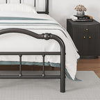 Telaio per letto in metallo resistente da 14 pollici con stile vintage, supporta fino a 2500 libbre, facile da montare e senza cigolii