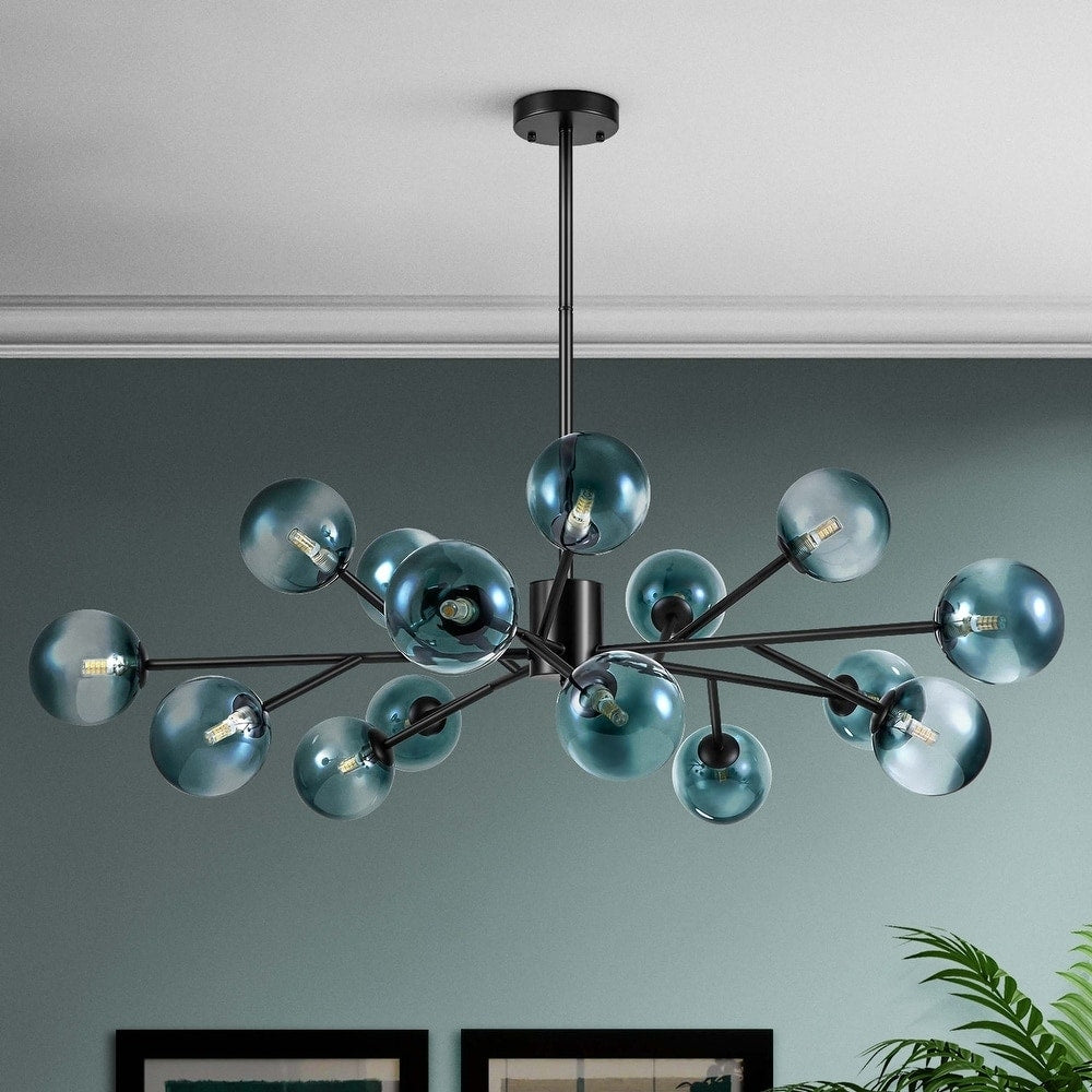 Lampadario moderno a forma di bolla Sputnik in nero o oro per sala da pranzo