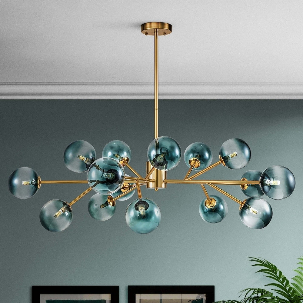 Lampadario moderno a forma di bolla Sputnik in nero o oro per sala da pranzo