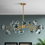 Lampadario a globo in vetro a bolla con 15 luci moderne e lineari Sputnik per isola da cucina