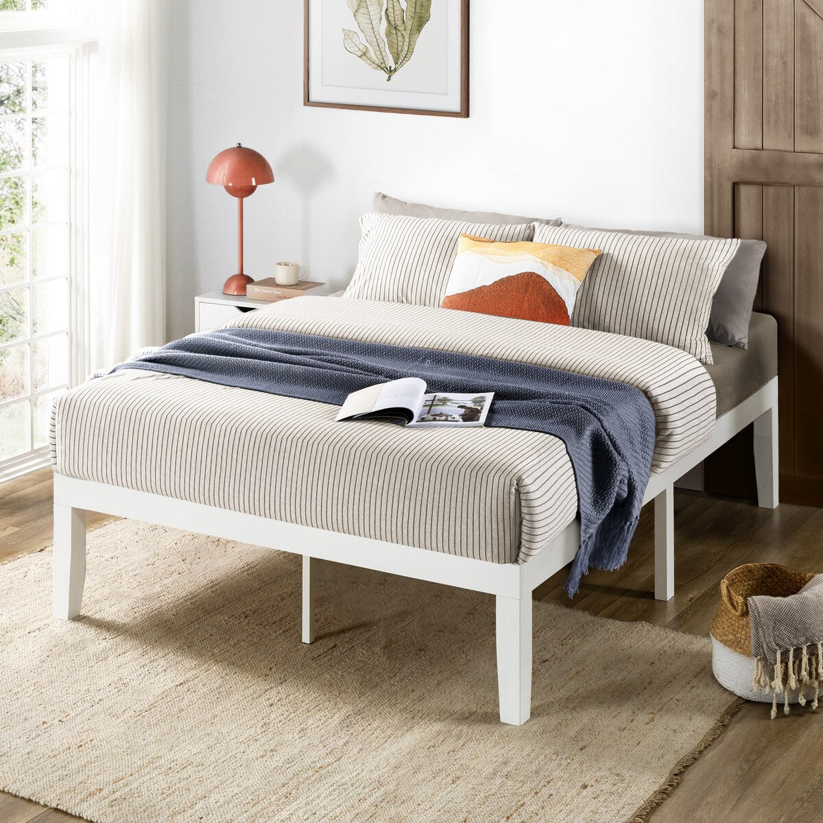 Struttura letto in legno massello classico da 16 pollici in più finiture
