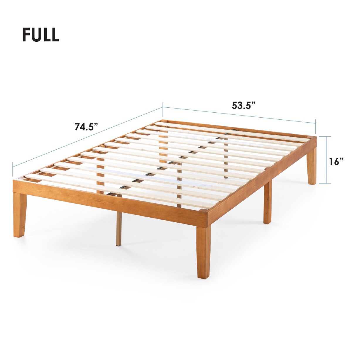 Struttura letto in legno massello classico da 16 pollici in più finiture