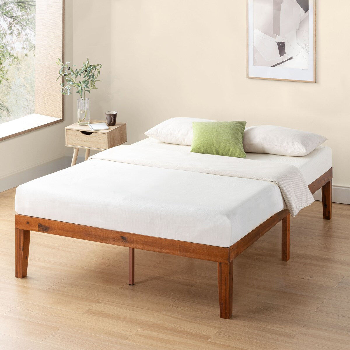 Struttura letto in legno massello classico da 16 pollici in più finiture