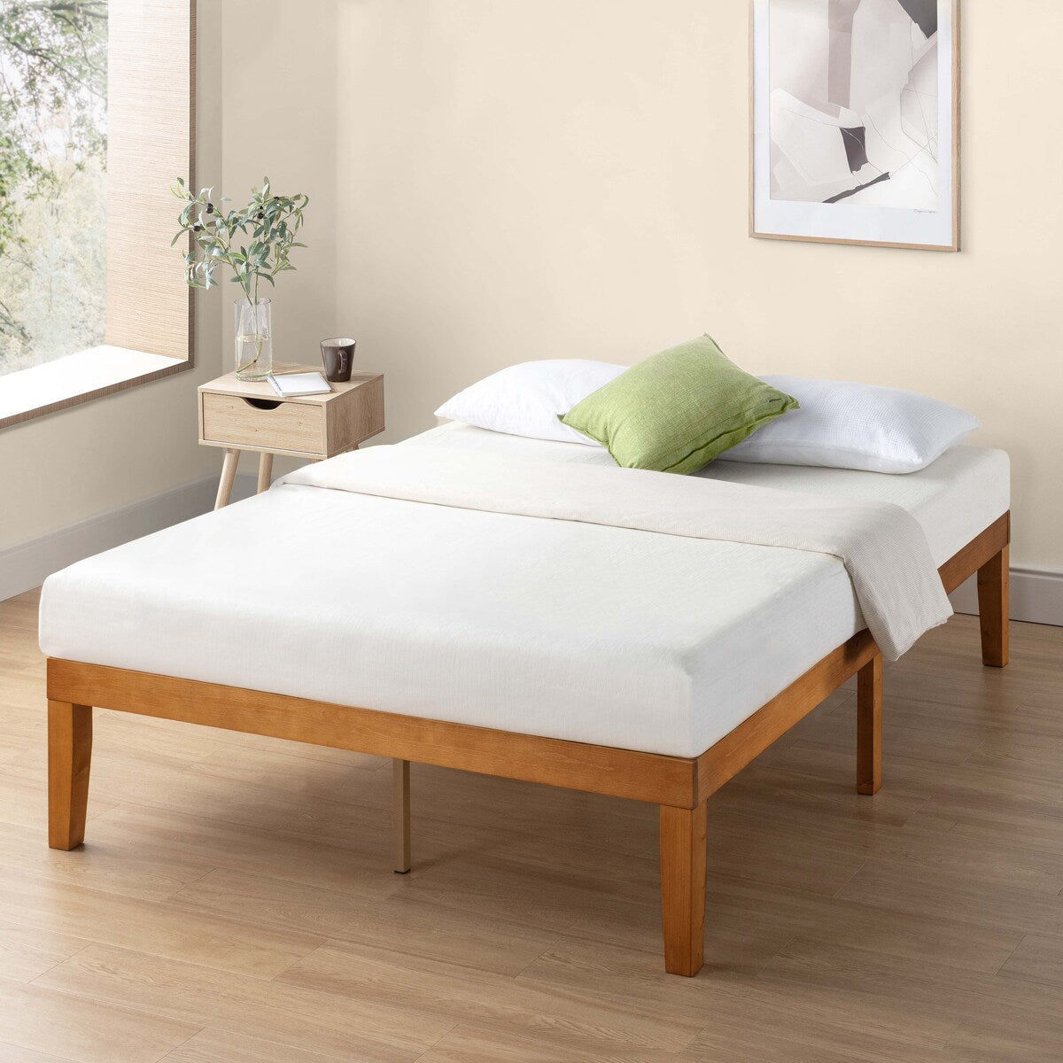 Struttura letto in legno massello classico da 16 pollici in più finiture