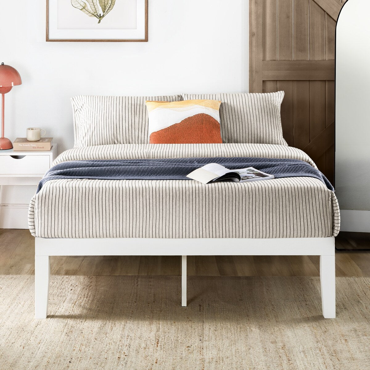 Struttura letto in legno massello classico da 16 pollici in più finiture