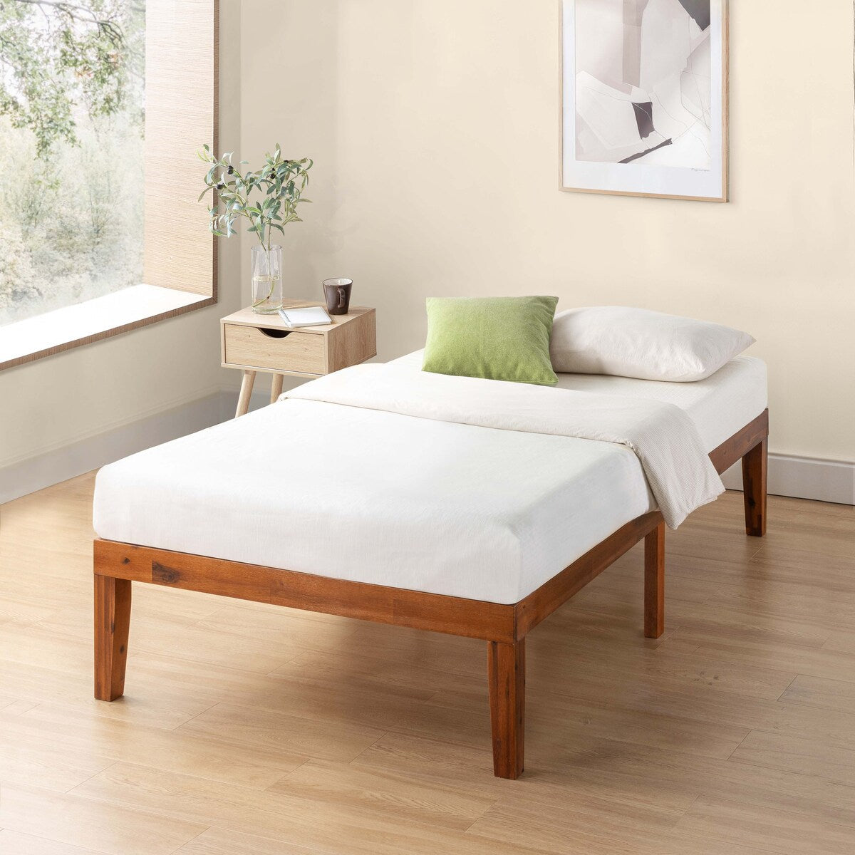 Struttura letto in legno massello classico da 16 pollici in più finiture