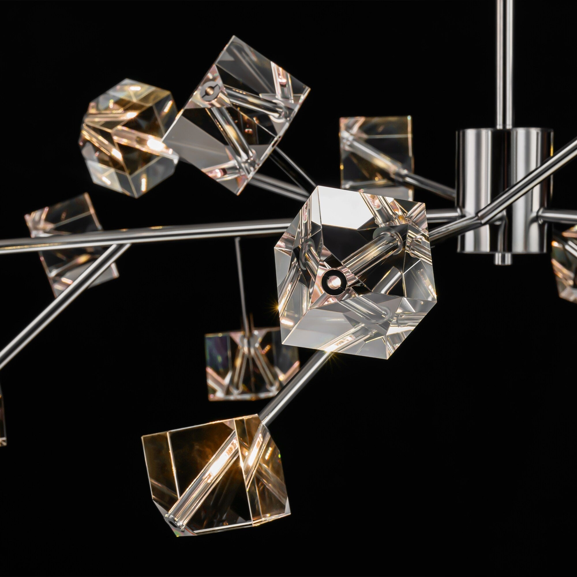 Lampadario di cristallo lineare Sputnik di lusso moderno e glamour a 18 luci per sala da pranzo/soggiorno