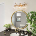 Applique da parete per mobiletto da bagno a 2/3 luci con paralume in vetro