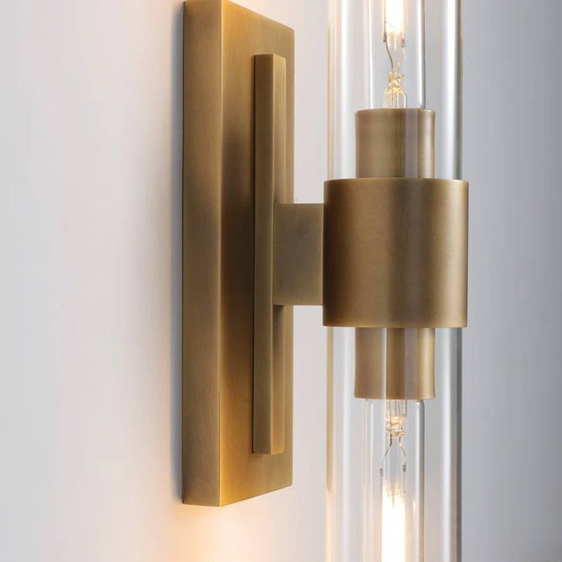 Applique da parete moderne in vetro KAYLA, lampade da parete per interni, lampada da toeletta con paralume in vetro (2 set)