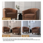 Set di 2 sedie a botte in pelle vegana da 29 W con finiture in borchie
