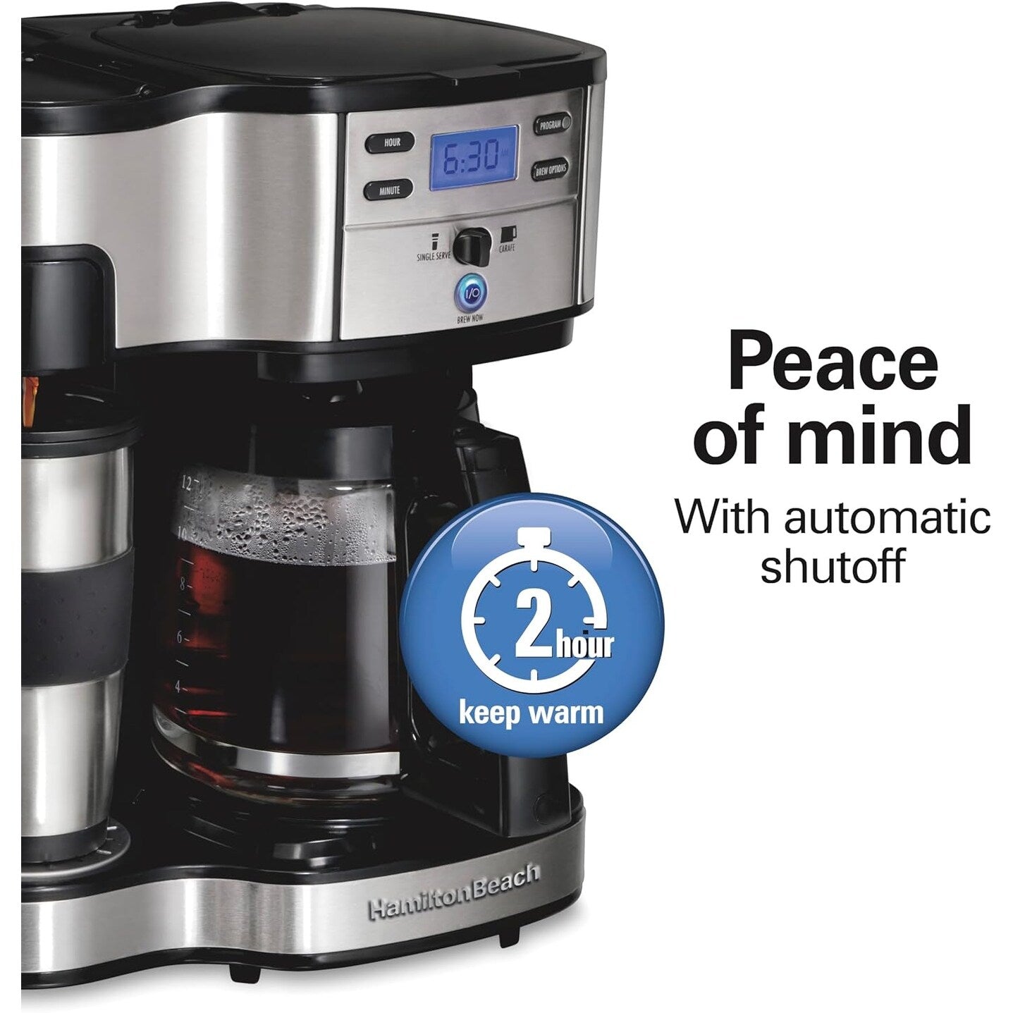 Macchina per caffè a 2 vie da 12 tazze e monodose, caraffa in vetro, pausa e versamento automatici, nera