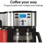 Macchina per caffè a 2 vie da 12 tazze e monodose, caraffa in vetro, pausa e versamento automatici, nera