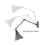 Malryn Set di 2 moderne luci a braccio oscillante regolabili Applique da parete con spina/cablaggio