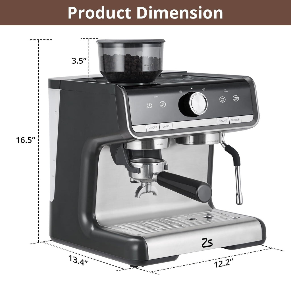 Macchina per caffè espresso automatica da 20 bar con montalatte per baristi domestici