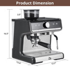Macchina per caffè espresso automatica da 20 bar con montalatte per baristi domestici