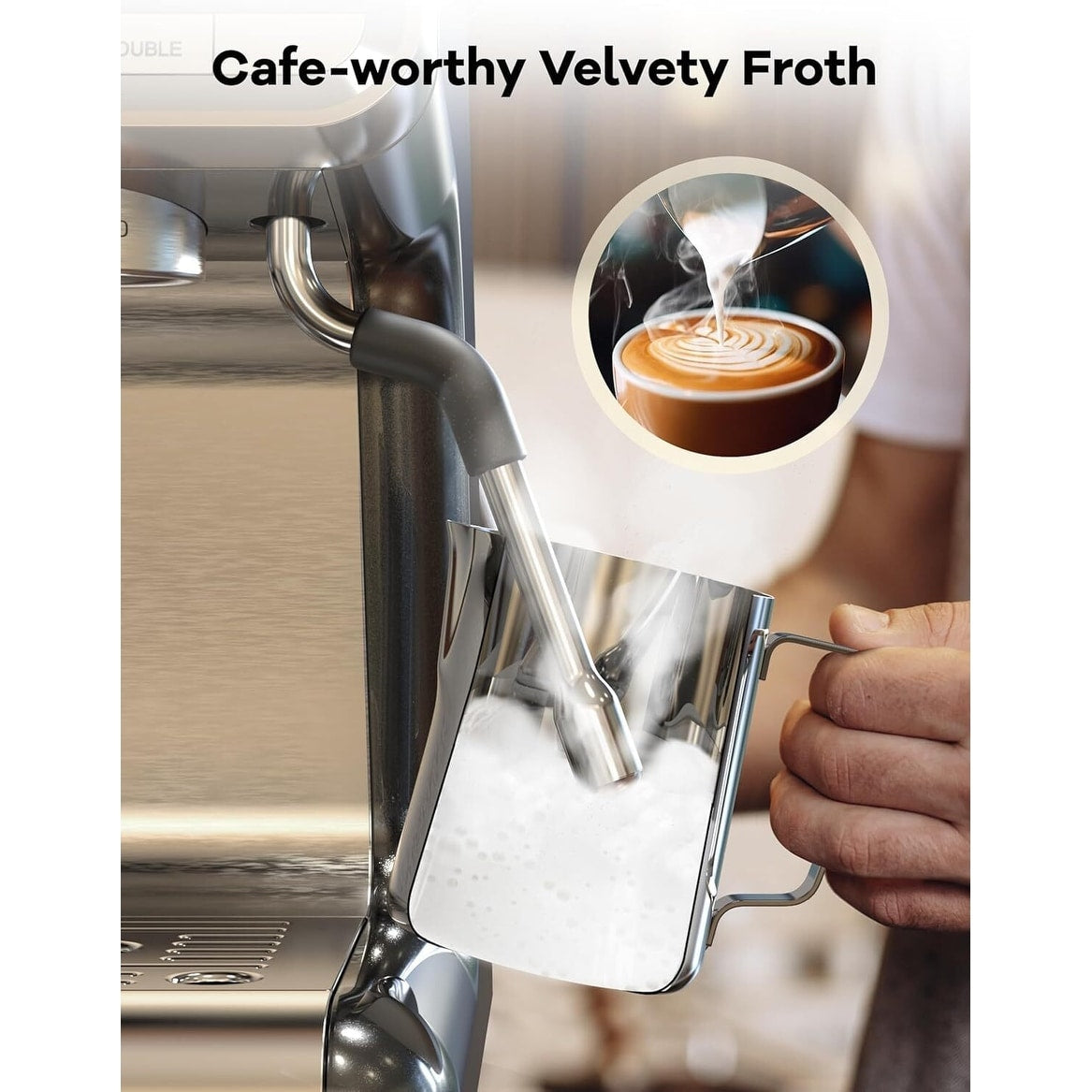 Macchina per caffè espresso semiautomatica da 20 bar con macinacaffè e montalatte