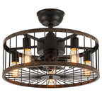 Ventilatore da soffitto a basso profilo da 20 pollici, moderno, con finitura in legno da fattoria, con luce e telecomando