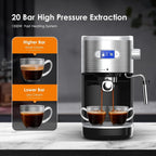 Macchina per caffè espresso da 20 bar con montalatte e lancia vapore, macchina per cappuccino e latte per uso domestico, regalo per gli amanti del caffè