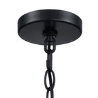 Lampadario a sospensione nero opaco da 22 pollici a 4 luci con paralume a tamburo bianco - 22 W