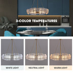 Lampadario moderno in cristallo dorato da 23,6 pollici, 6 luci, lampada a sospensione Glam Drum per isola cucina sala da pranzo