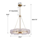 Lampadario moderno in cristallo dorato da 23,6 pollici, 6 luci, lampada a sospensione Glam Drum per isola cucina sala da pranzo