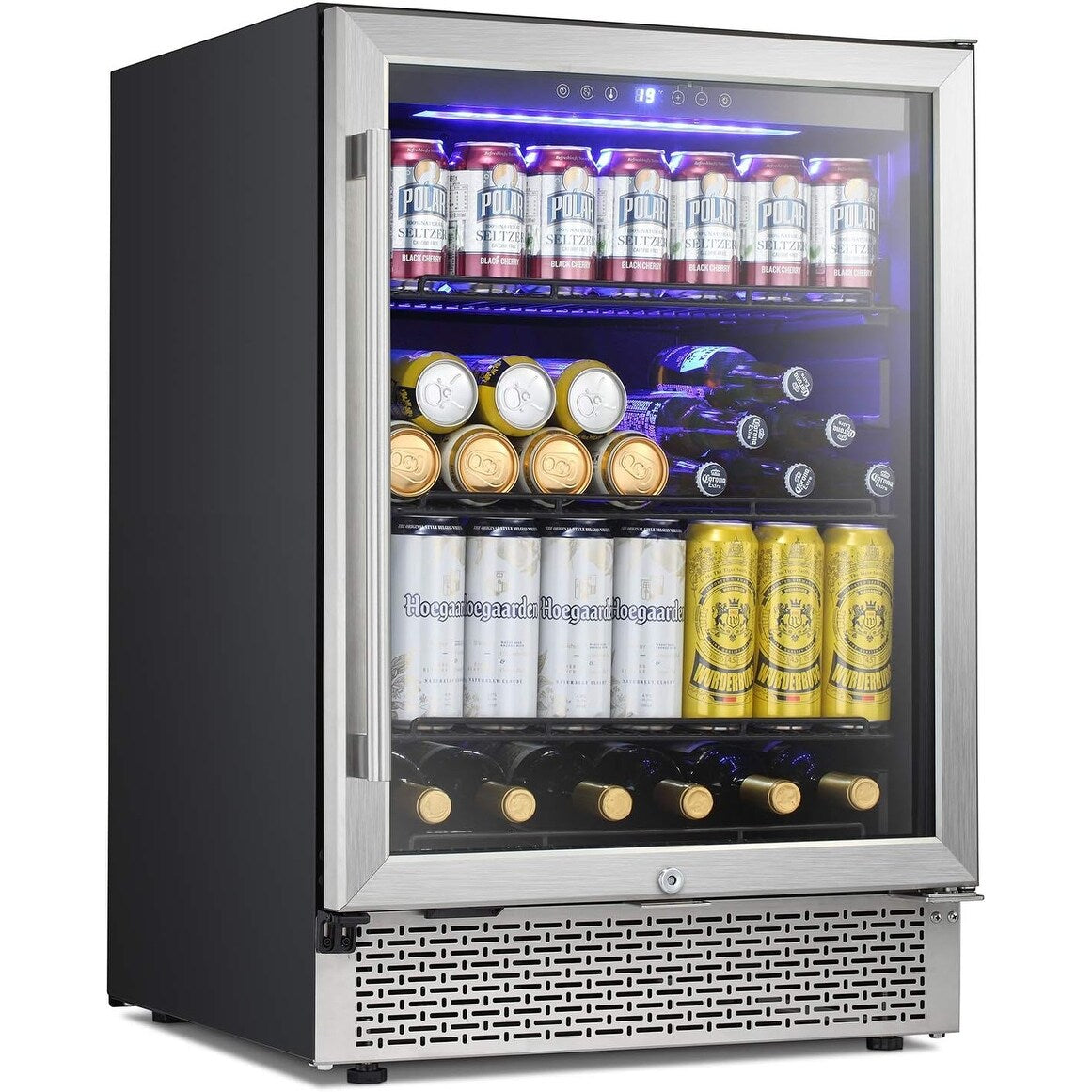Frigorifero per bevande da 24 pollici, mini frigorifero per vino integrato