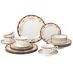 Set di stoviglie da 24 pezzi in porcellana fine, servizio per 4 di Lorren Home Trends