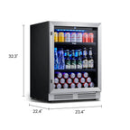 Frigorifero per bevande da 24 pollici, frigorifero per bevande da 140 lattine per bevande gassate, vino e bevande analcoliche - 24 pollici