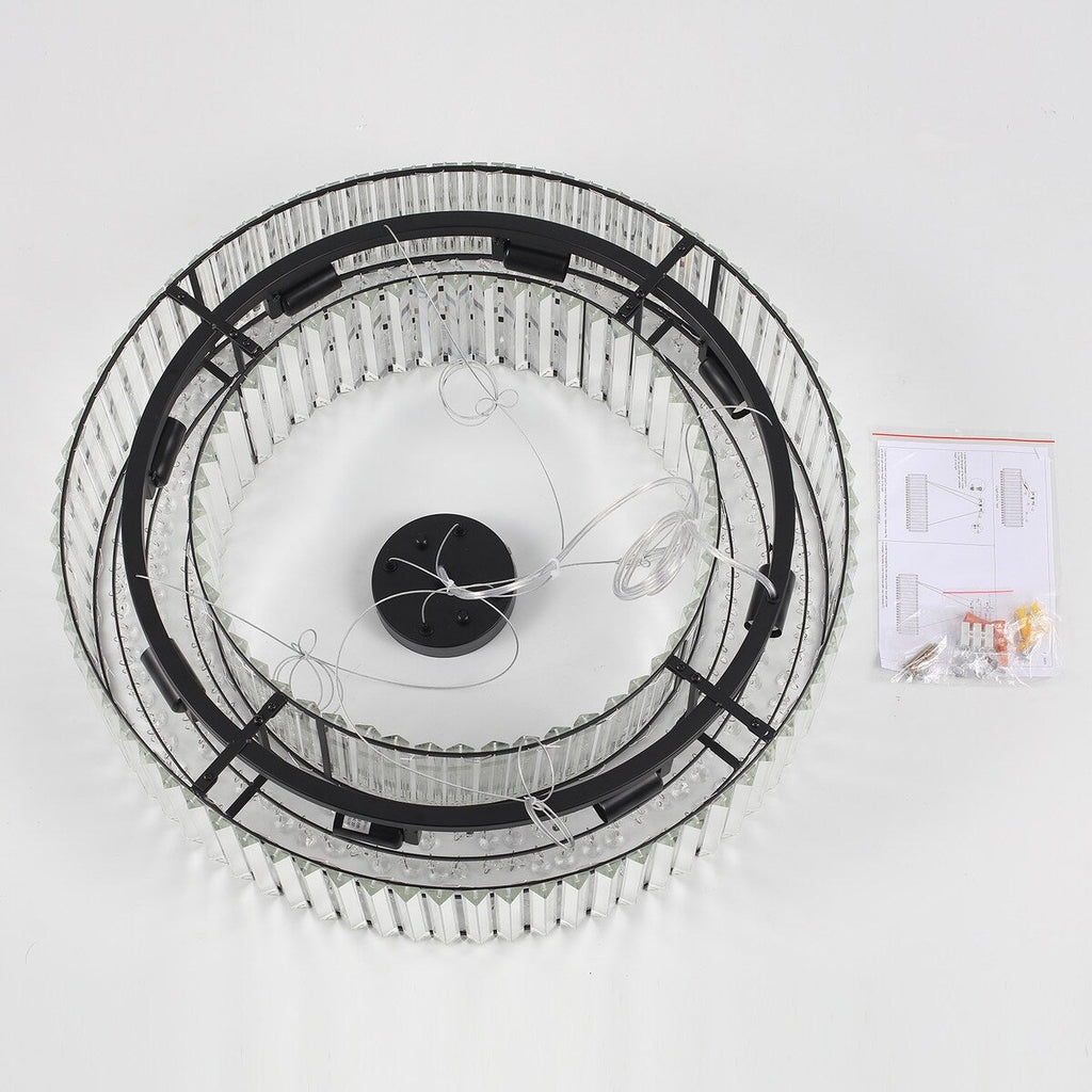Lampadario da fattoria a 8 luci da 24,8 pollici, lampadario di cristallo, lampadario a tamburo per sala da pranzo, soggiorno, camera da letto, cucina