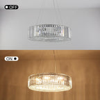Lampadario da fattoria a 8 luci da 24,8 pollici, lampadario di cristallo, lampadario a tamburo per sala da pranzo, soggiorno, camera da letto, cucina