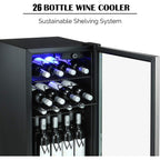 Frigorifero per vino/bevande da 26 bottiglie, mini frigorifero - 17,52*19,29*31,18 pollici