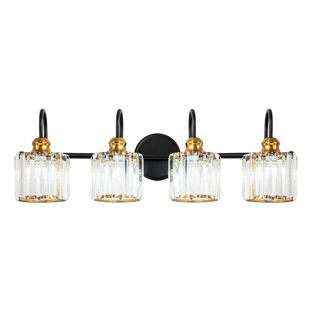 Luci da bagno in cristallo dimmerabili lineari moderne e glamour da 3/4 luci sopra lo specchio